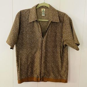 Vintage 60s Zip Up Cabana Shirt